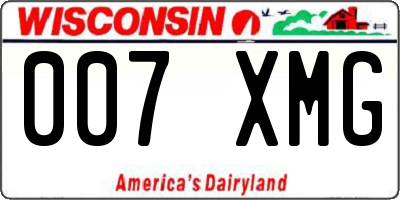 WI license plate 007XMG
