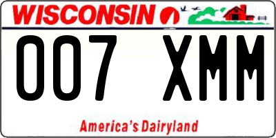 WI license plate 007XMM