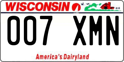 WI license plate 007XMN