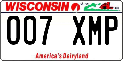 WI license plate 007XMP
