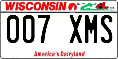 WI license plate 007XMS