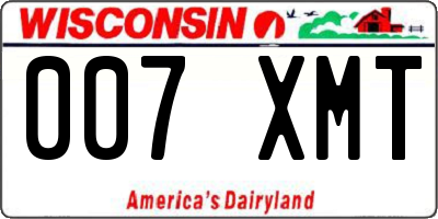 WI license plate 007XMT