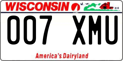 WI license plate 007XMU