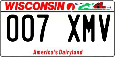 WI license plate 007XMV