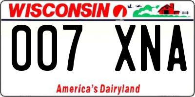 WI license plate 007XNA