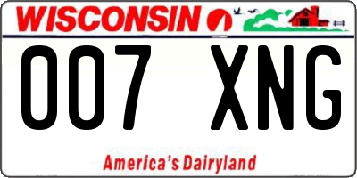 WI license plate 007XNG