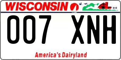 WI license plate 007XNH
