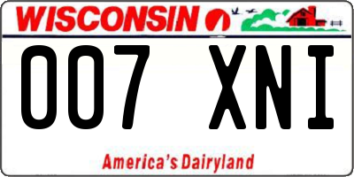 WI license plate 007XNI