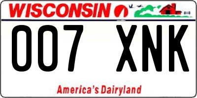 WI license plate 007XNK