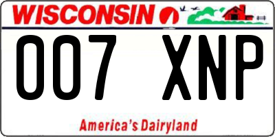 WI license plate 007XNP