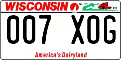 WI license plate 007XOG