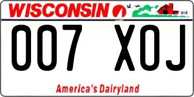 WI license plate 007XOJ
