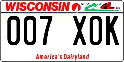 WI license plate 007XOK