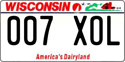 WI license plate 007XOL