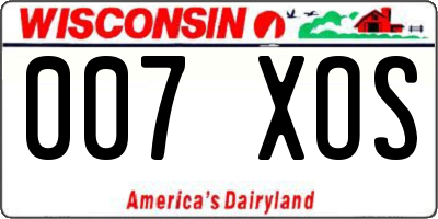 WI license plate 007XOS