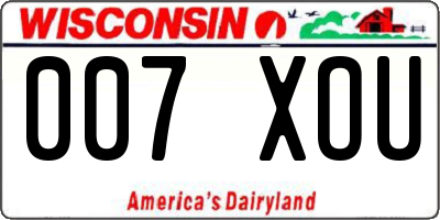 WI license plate 007XOU