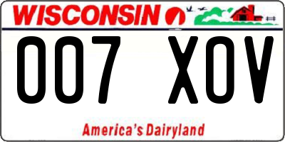 WI license plate 007XOV