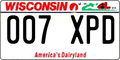 WI license plate 007XPD