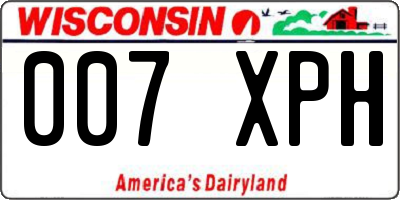 WI license plate 007XPH