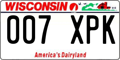 WI license plate 007XPK