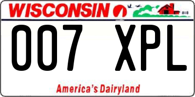 WI license plate 007XPL