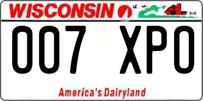 WI license plate 007XPO