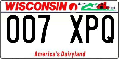 WI license plate 007XPQ