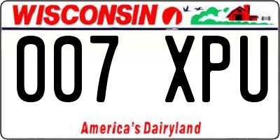 WI license plate 007XPU