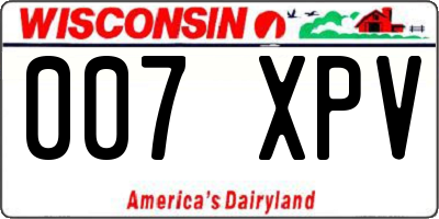 WI license plate 007XPV