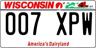 WI license plate 007XPW