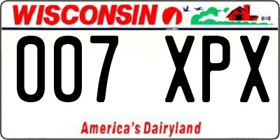 WI license plate 007XPX