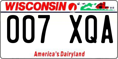 WI license plate 007XQA