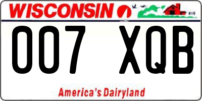 WI license plate 007XQB