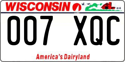WI license plate 007XQC