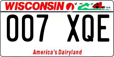 WI license plate 007XQE