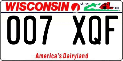 WI license plate 007XQF