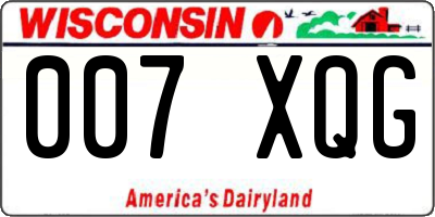 WI license plate 007XQG