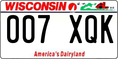 WI license plate 007XQK