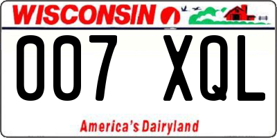 WI license plate 007XQL