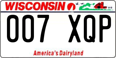 WI license plate 007XQP