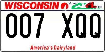 WI license plate 007XQQ