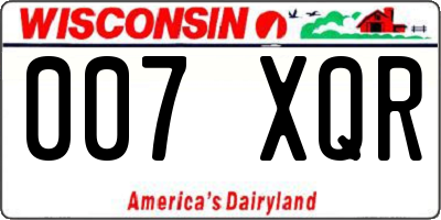 WI license plate 007XQR
