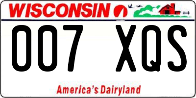 WI license plate 007XQS