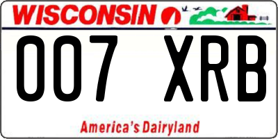 WI license plate 007XRB