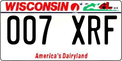 WI license plate 007XRF