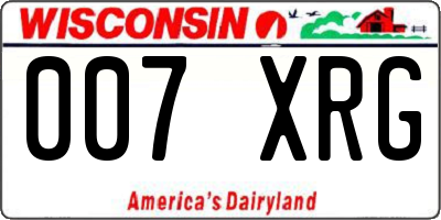 WI license plate 007XRG