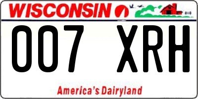 WI license plate 007XRH