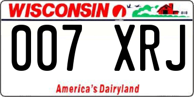 WI license plate 007XRJ