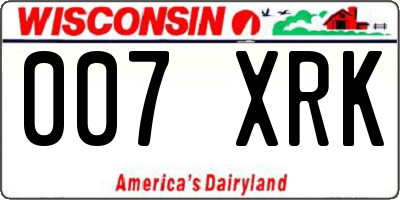 WI license plate 007XRK