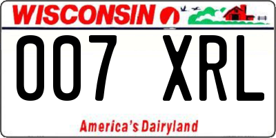 WI license plate 007XRL